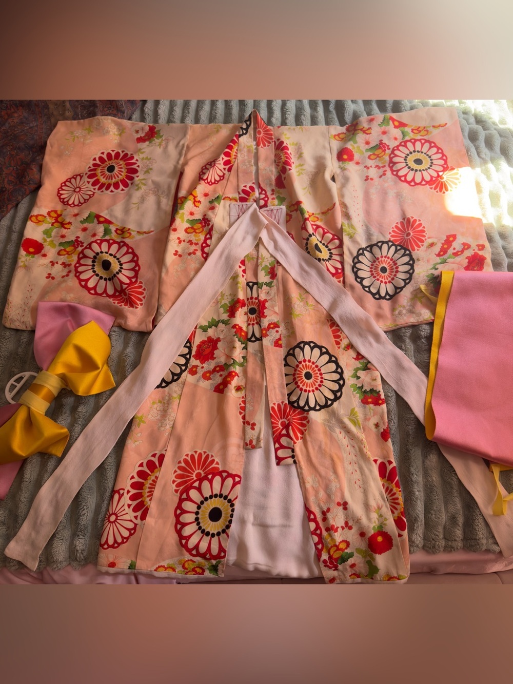 Children’s Blush Pink Floral Kimono Jacket